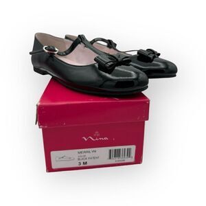 NWT Nina Toddler Girls Merrilyn T Strap Ballet Flats Black Size 3M